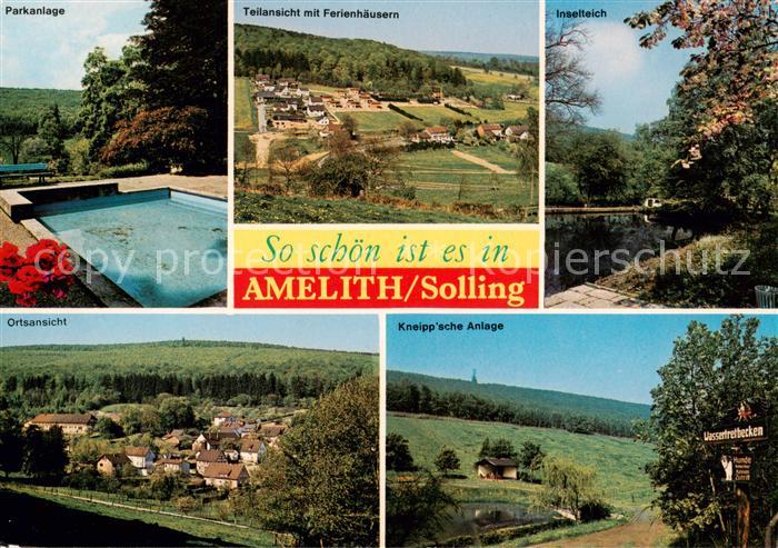 Amelith Parkanlage Panorama Ferienhaeuser Inselteich Ortsansicht Kneippsche Anla