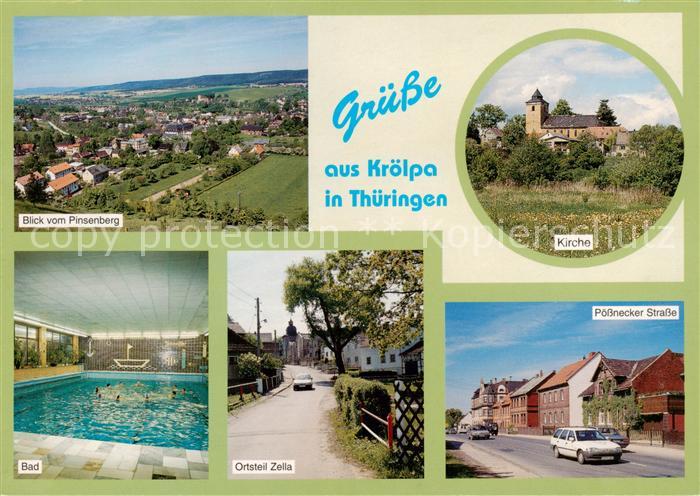 Kroelpa Poessneck Panorama Kirche Bad OT Zella Poessnecker Strasse