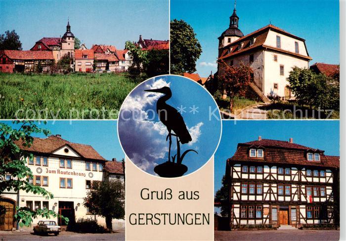 Gerstungen Ortsblick Kirche Gaststaette Zum Rautenkranz Markt Apotheke