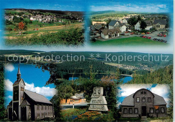 Neuhaus Rennweg Schloss Ponitz Panorama Kirche Gasthof Merlach Fachwerkhaus an d