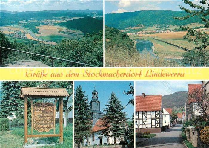 Lindewerra Panorama von der Teufelskanzel Lindewerra und Hoeheberg Ortseingang E