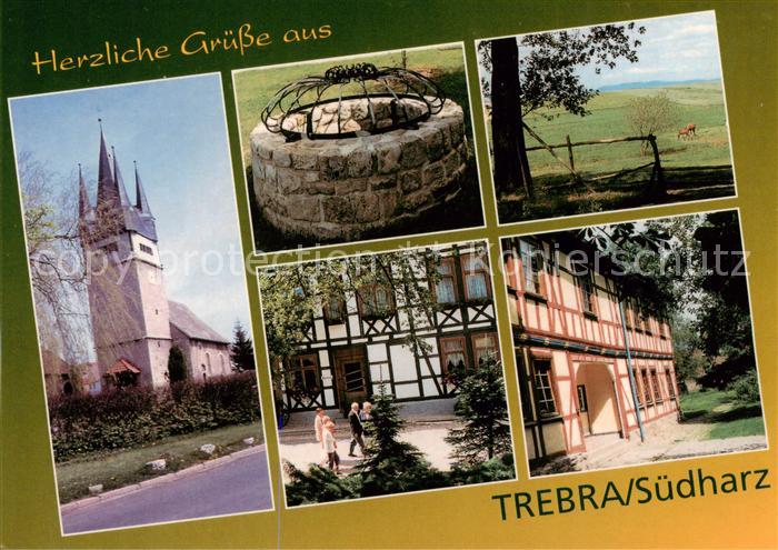 Trebra Sondershausen Kirche Brunnen Fachwerkhaeuser