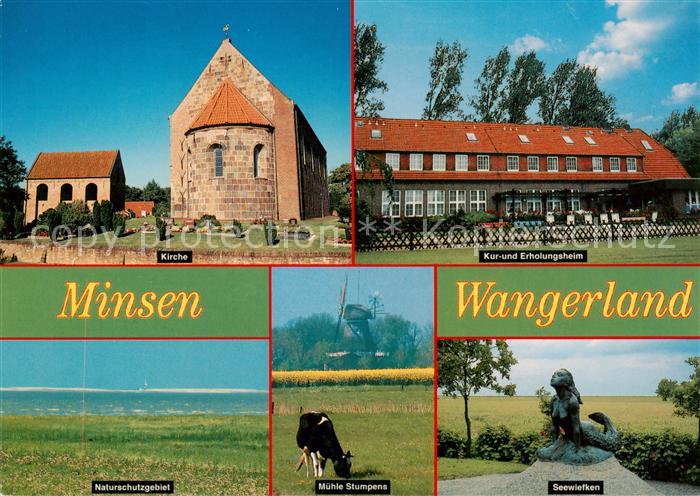 Minsen Kirche Kur und Erholungsheim Naturschutzgebiet Muehle Stumpens Seewiefken