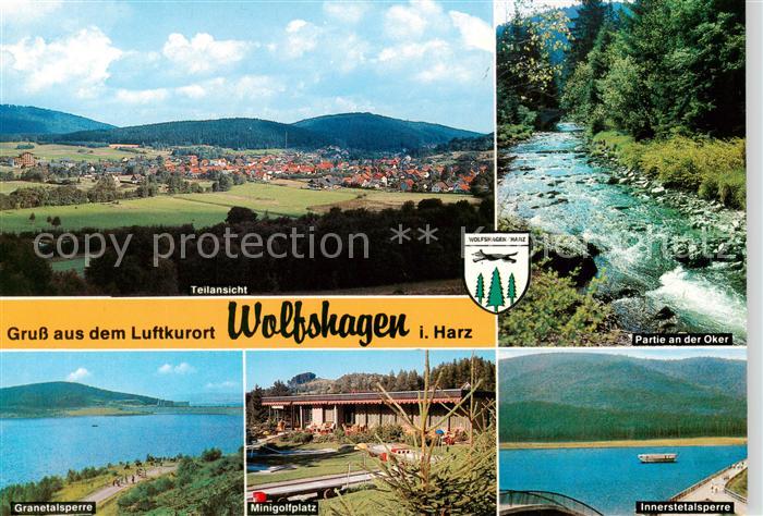 Wolfshagen Harz Panorama Partie an der Oker Granetalsperre Minigolfplatz Innerst