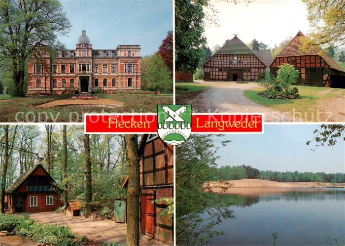 Flecken Langwedel Schloss Fachwerkhaeuser Seepartie