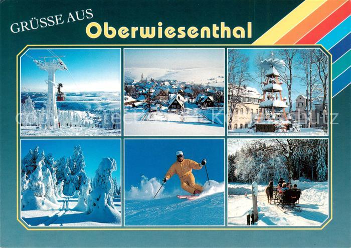 Oberwiesenthal Erzgebirge Gondelbahn Panorama Weihnachtspyramide Skilaeufer Pfer