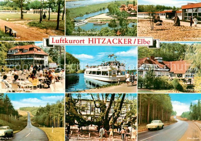 Hitzacker Elbe Kurmittelhaus Blick vom Weinberg Gasthaus Elbuferstrasse MS Stadt