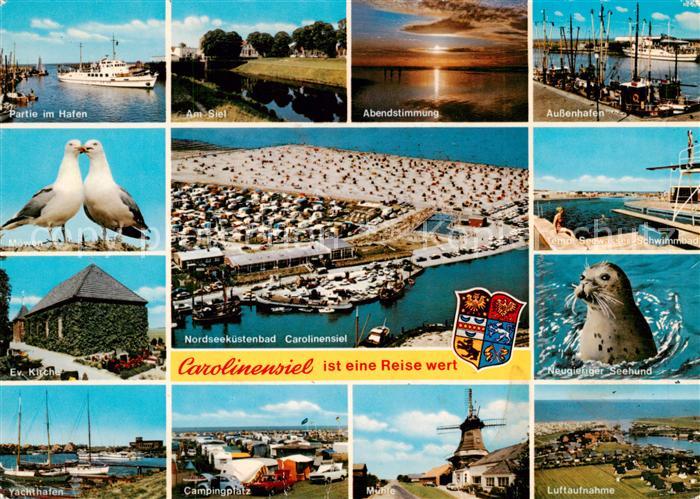 Carolinensiel Ostfriesland Hafenpartie Am Siel Abendstimmung Aussenhafen Ev Kirc