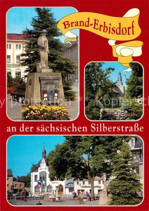 Brand-Erbisdorf Bergmannsdenkmal Erbisdorfer Kirche Marktplatz