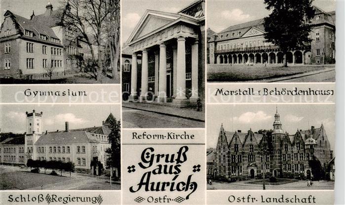 Aurich Ostfriesland Gymnasium Schloss Regierung Reform Kirche Marstall Ostfr Lan