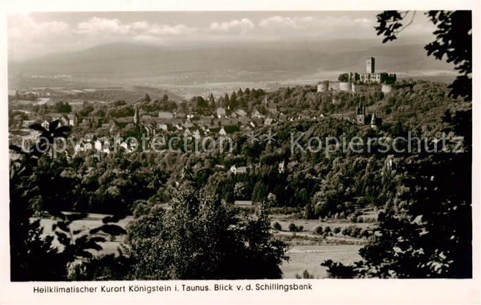 Koenigstein  Taunus Blick von der Schillingsbank mit Schloss