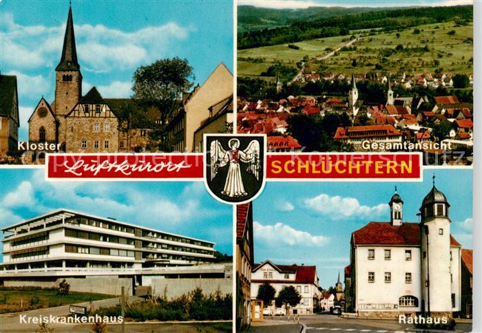 Schluechtern Kloster Panorama Kreiskrankenhaus Rathaus