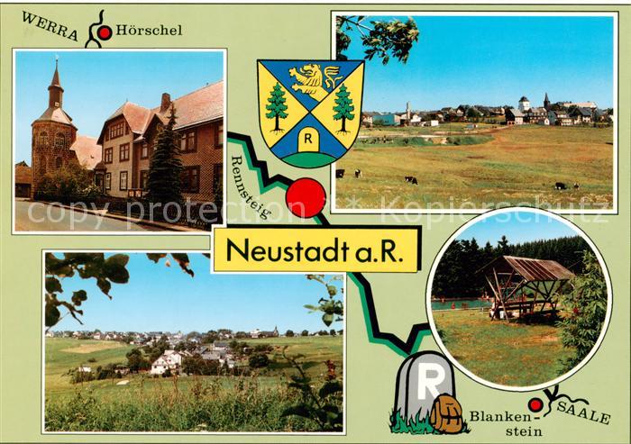 Neustadt Rennsteig Kirche Panorama Schwimmbad