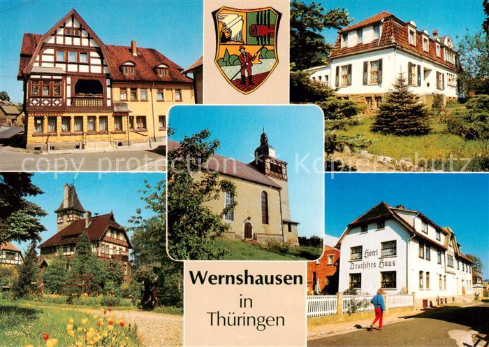Wernshausen Teilansichten Kirche Hotel Deutsches Haus