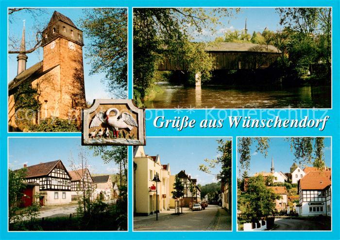 Wuenschendorf  Elster Kirche Bruecke Strassenpartien