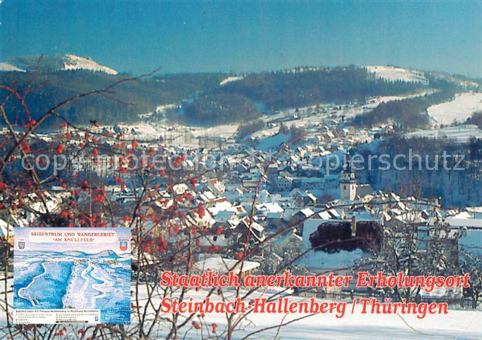 Steinbach Hallenberg Winterpanorama Blick zum Ski- und Wandergebiet Am Knuellfel