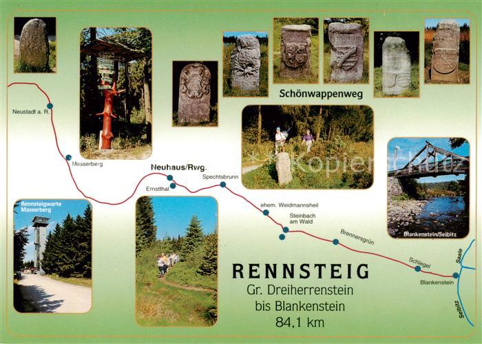 Neuhaus Rennweg Rennstein vom Gross Dreiherrenstein bis Blankenstein