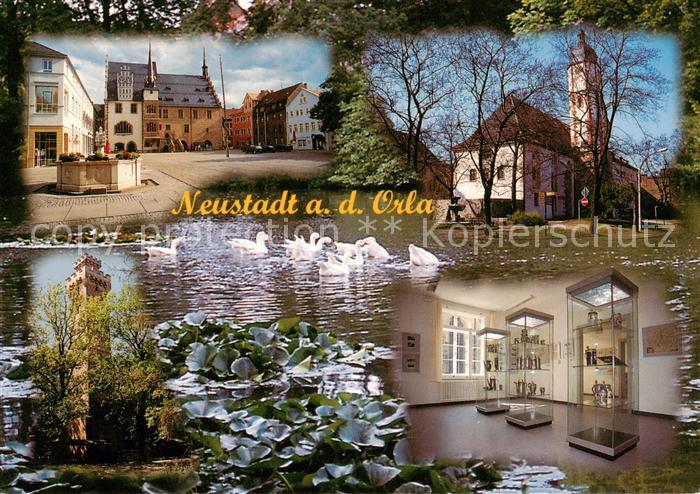 Neustadt Orla Marktplatz Rathaus ehem. Augustiner Eremitenkloster Bismarckturm M