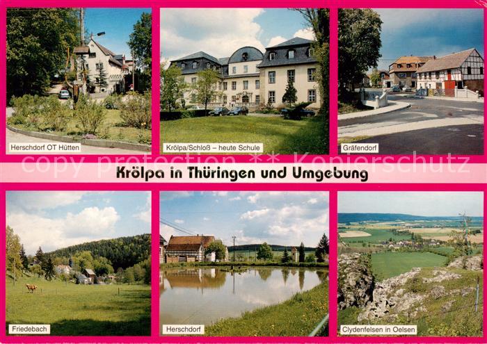 Kroelpa Poessneck und Umgebung Schloss Schule Landschaftspanorama Felsen