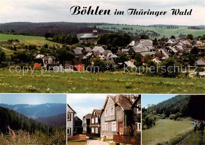 Boehlen Thueringen Ortsansicht mit Kirche Landschaftspanorama Thueringer Wald Or