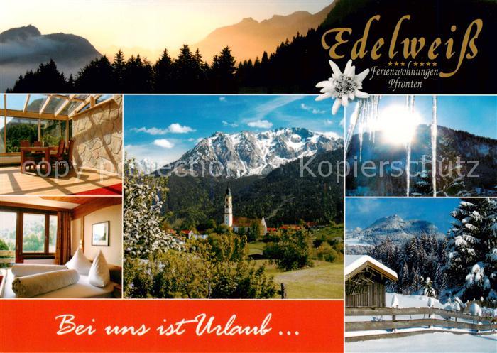 Pfronten Ostallgaeu Bayern Gaestehaus Edelweiss Ferienwohnung Panorama Alpen Win
