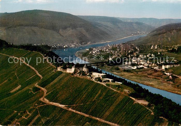 Alf Bullay Mosel Panorama mit Jugendschulungsheim und Berghotel Marienburg