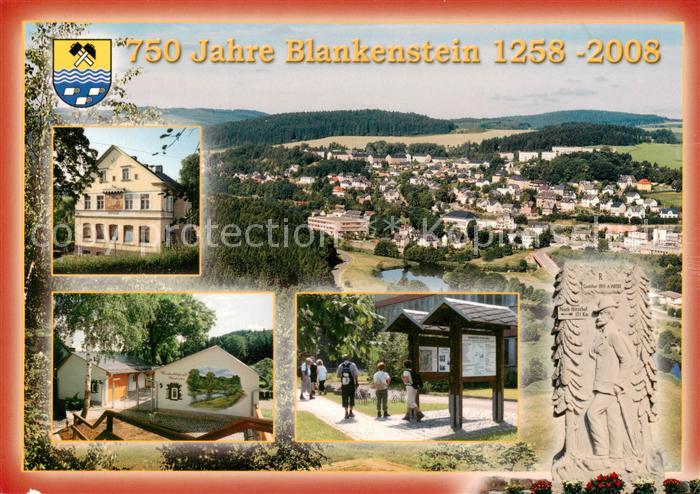 Blankenstein Saale Panorama Gedenkstein Touristinfo Gasthaus 750 Jahre Jubilaeum