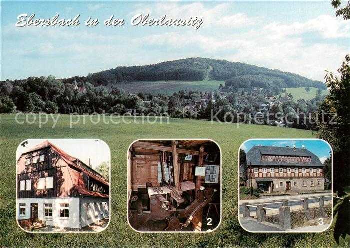 Ebersbach Sachsen Panorama Blick zum Schlechteberg Humboldtbaude Heimatmuseum Hi