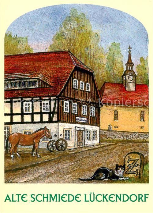 Lueckendorf Alte Schmiede Kuenstlerkarte