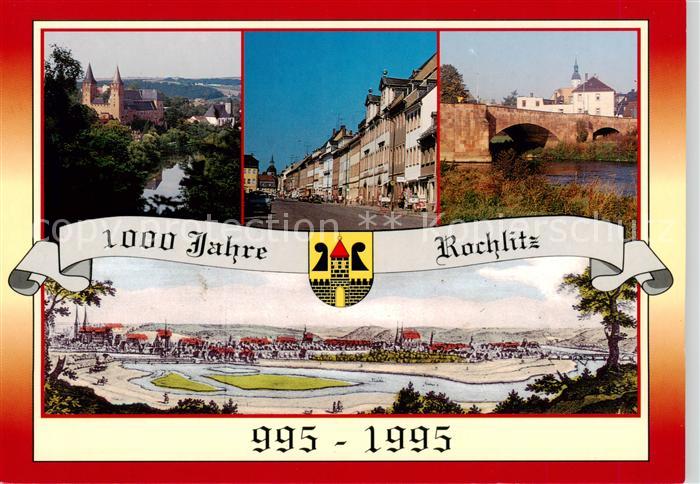 Rochlitz  Sachsen Schloss Petrikirche Rathausstrasse Steinbruecke Zwickauer Muld