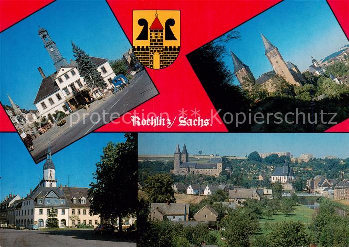 Rochlitz  Sachsen Rathaus Schloss Kunigundenkirche Panorama Blick von Zassnitz