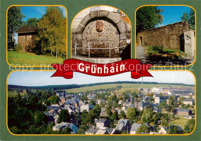 Gruenhain-Beierfeld Erzgebirge Fuchsturm Moenchsbrunnen Klostermauer Teilansicht