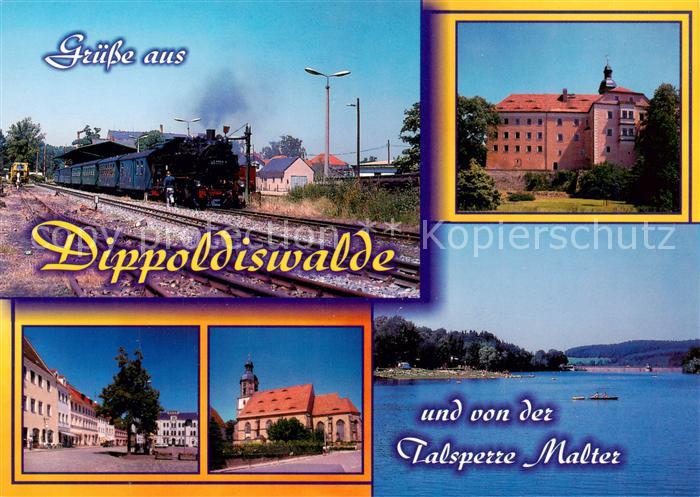 Dippoldiswalde Osterzgebirge Bahnhof der Weisseritztalbahn Dampflokomotive Schlo