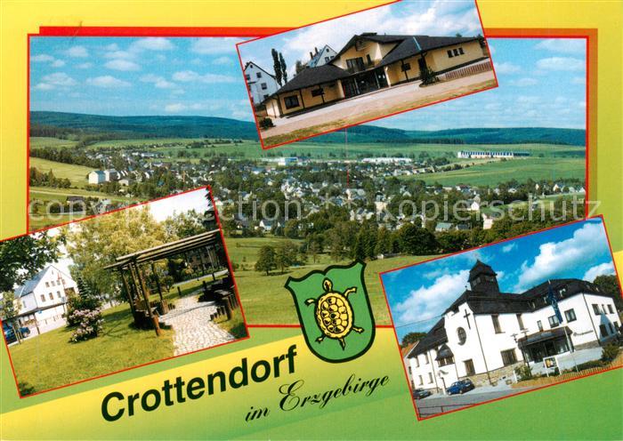 Crottendorf Erzgebirge Panorama Mehrzweckgebaeude Sportplatz Markt Kirche