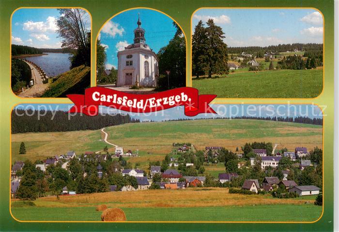 Carlsfeld Erzgebirge Talsperre Weiterswiese Dreifaltigkeitskirche Panorama