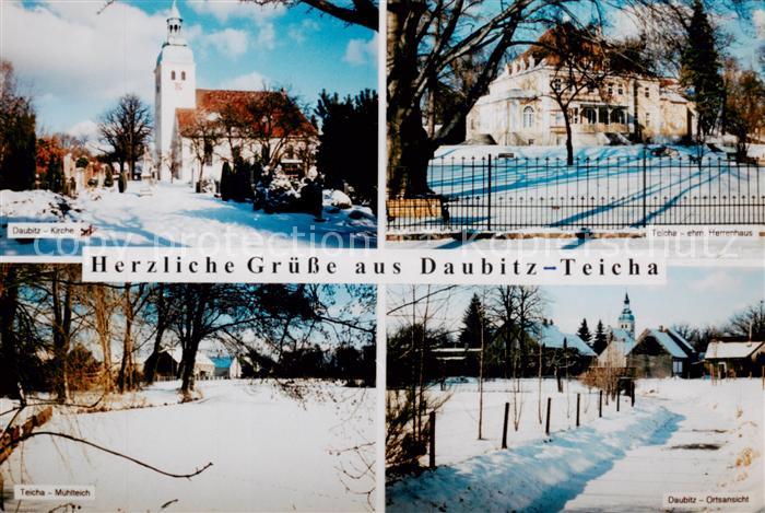 Daubitz Rietschen Motive mit Kirche Teicha Muehlteich ehemaliges Herrenhaus