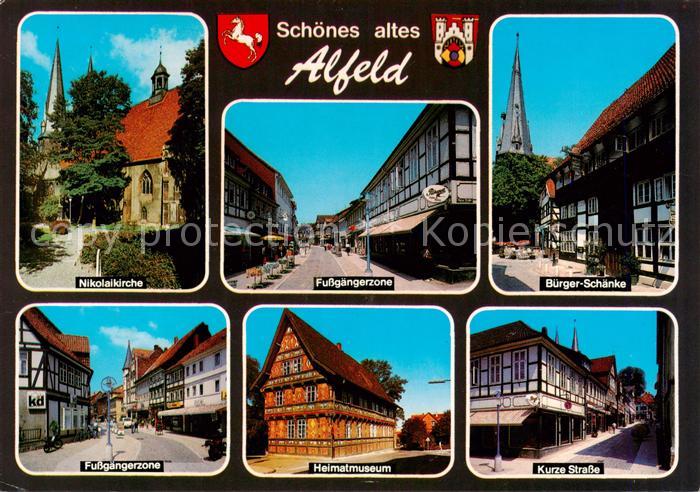 Alfeld Leine Nikolaikirche Fussgaengerzone Buerger-Schaenke Heimatmuseum Kurze S
