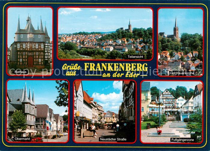 Frankenberg Eder Rathaus Stadtpanorama Liebfrauenkirche Obermarkt Neustaedter St