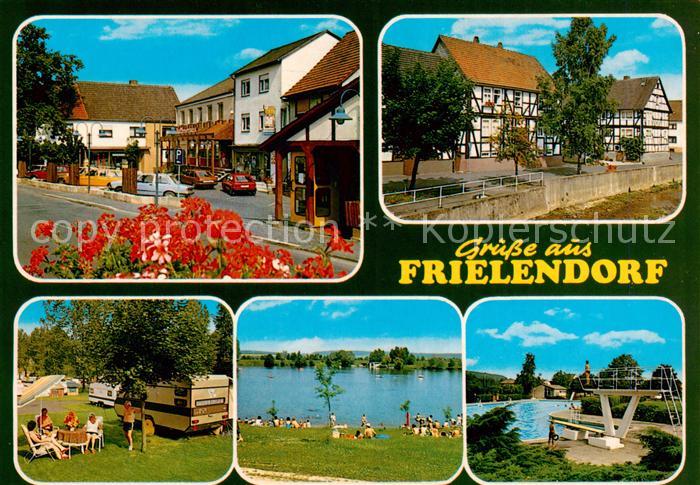 Frielendorf Ortskern Ladengeschaefte Fachwerkhaeuser Campingplatz Badesee Freiba