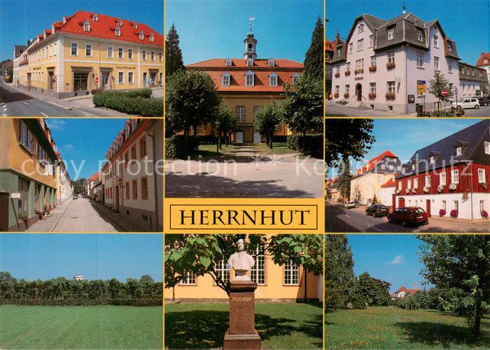 Herrnhut Teilansichten Rathaus Schloss Zinzendorf Denkmal