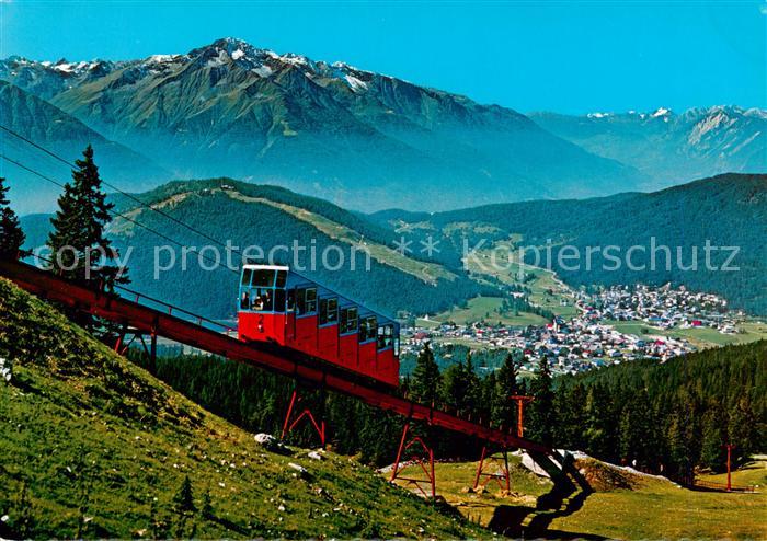 Seefeld Tirol Standseilbahn zur Rosshuette mit Hocheder und Inntal