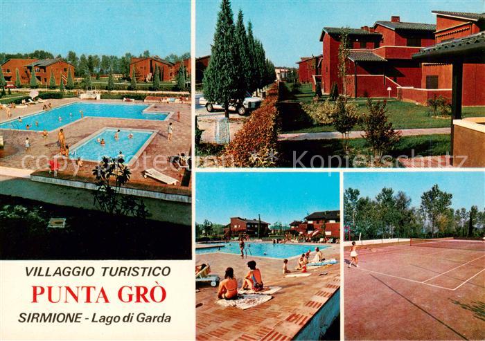 Sirmione Lago di Garda Punta Gro Schwimmbad Tennisplatz