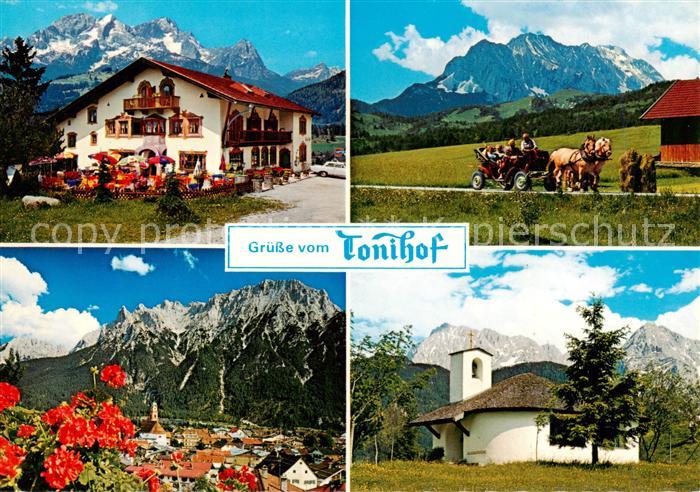 Mittenwald Bayern Hotel Tonihof Panorama Kapelle Pferdekutschfahrt