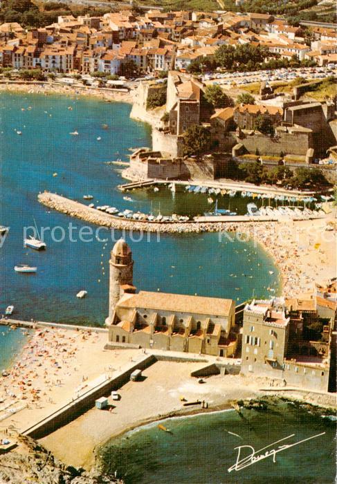 Collioure 66 Pyrenees-Orientales Celebre port catalan Vue aerienne