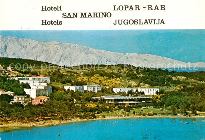 Lopar Rab Croatia Hoteli San Marino Fliegeraufnahme