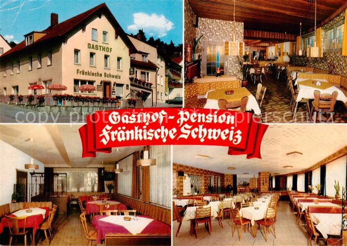 Obertrubach Gasthof Pension Fraenkische Schweiz Gastraeume