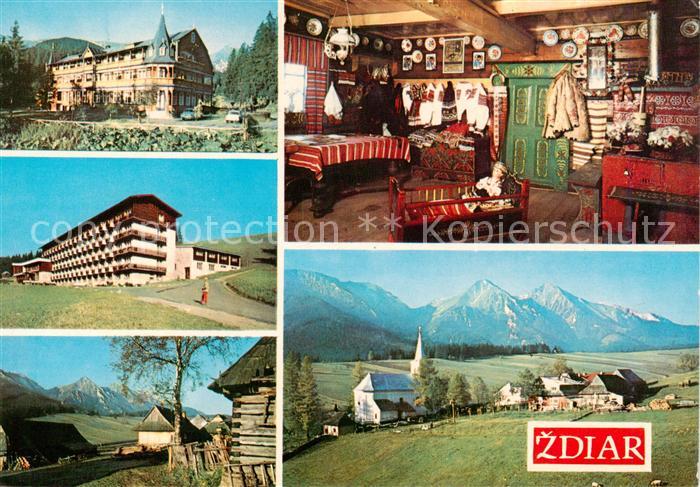 Vysoke Tatry SK Teilansichten Hotel Restaurant Kirche Panorama