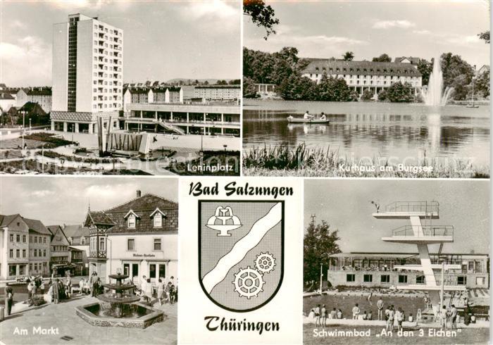 Bad Salzungen Leninplatz Kurhaus am Burgsee Am Markt Schwimmbad An den 3 Eichen