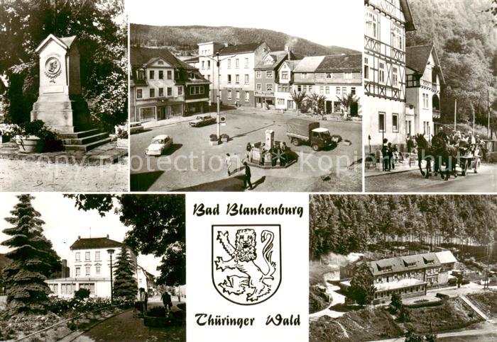 Bad Blankenburg Froebel Denkmal Markt Kutschfahrt im Schwarzatal FDGB Erholungsh