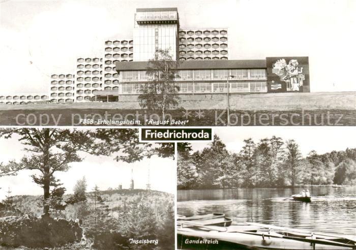 Friedrichroda FDGB Erholungsheim August Bebel Inselsberg Gondelteich